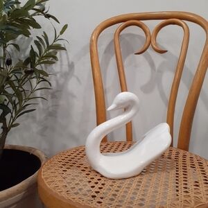 Vintage 80's Ceramic Swan Towel Holder /Decorative